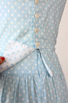 Lanz Sky Blue Dot Dress S/M