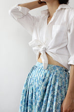 Midcentury Print Blue Skirt S