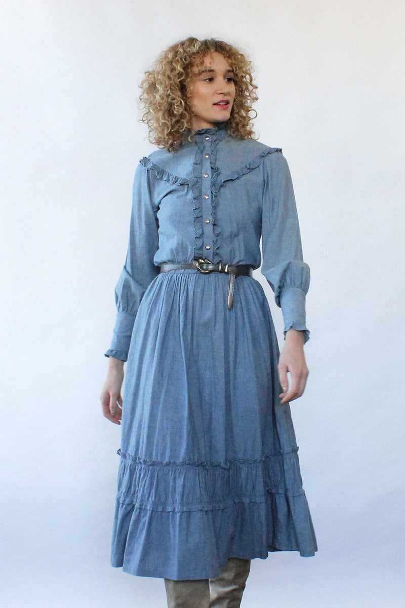 denim prairie dress Skies Mini Medium this dress offers a soft Roolee By Polagram Prairie Denim