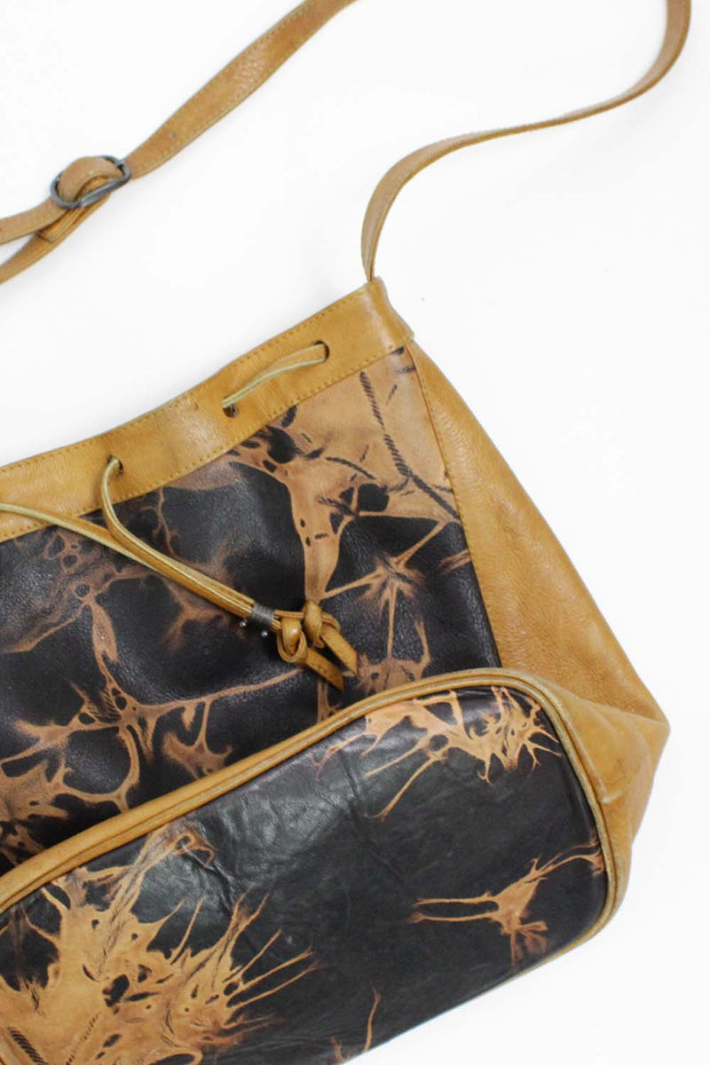 Tie Dye Leather Bucket Bag