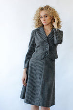 Pinstripe 3pc Skirt Suit XS