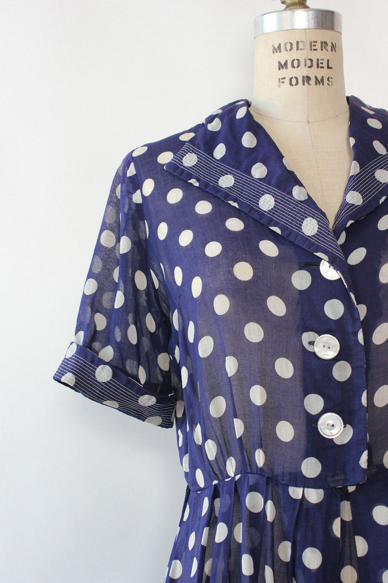 Sheer Polka Dot Swish Dress M