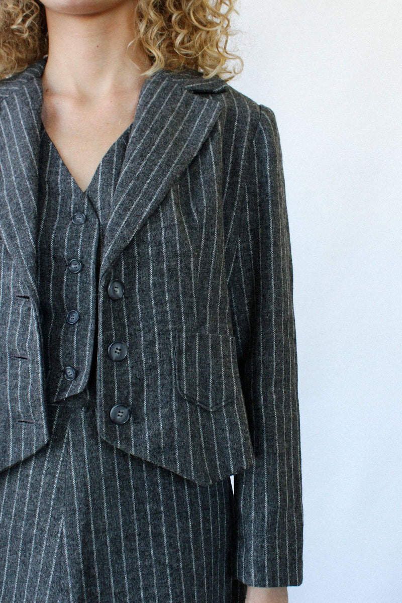 Pinstripe 3pc Skirt Suit XS