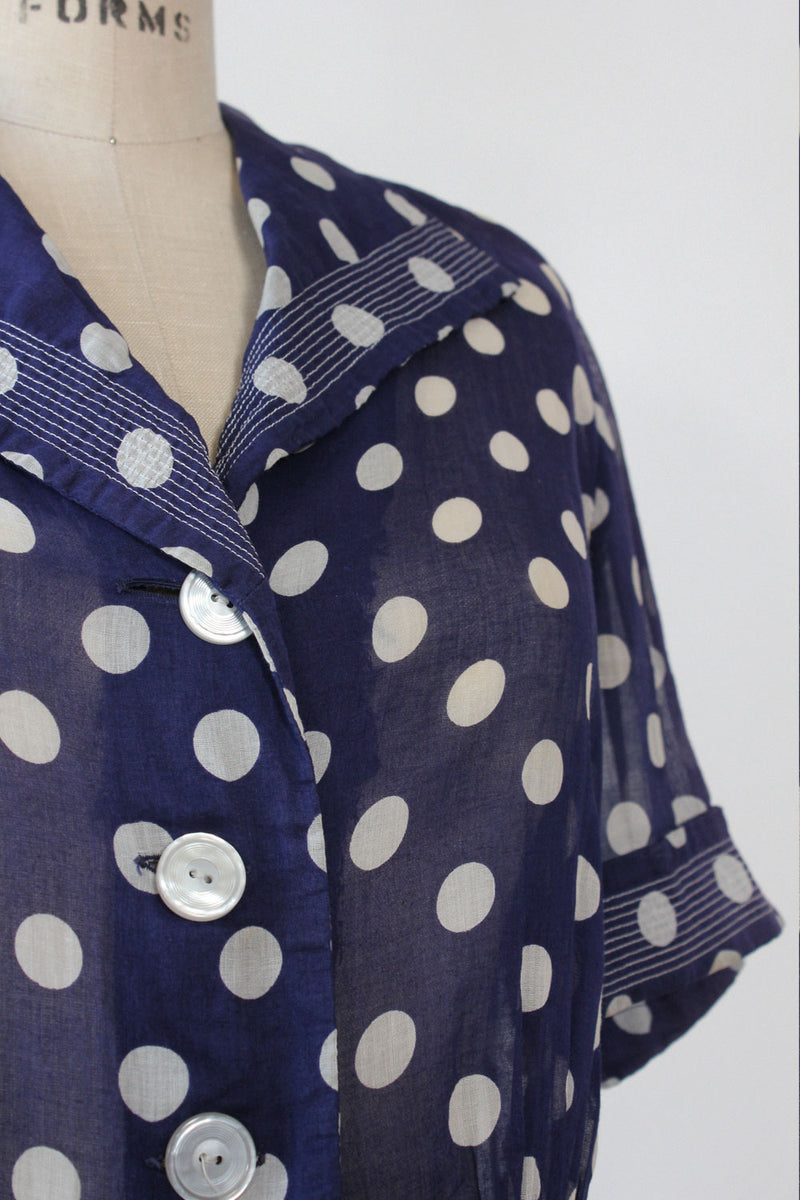 Sheer Polka Dot Swish Dress M
