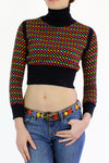 cropped sweater rainbow print vintage