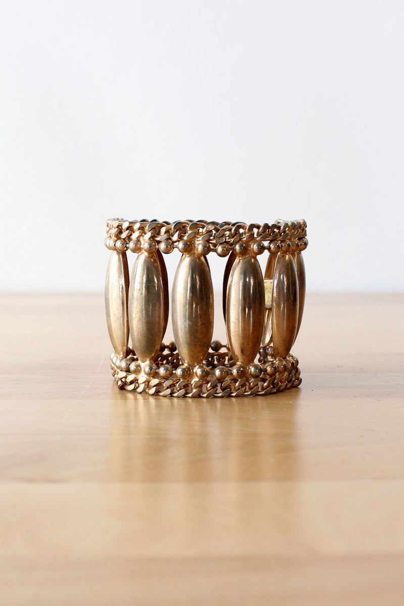 Sculpted Brass Chain Bracelet