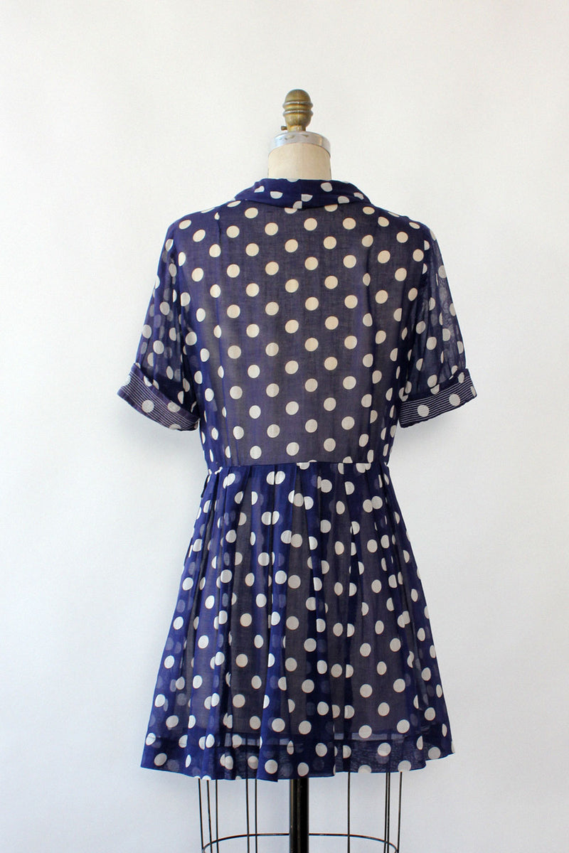 Sheer Polka Dot Swish Dress M