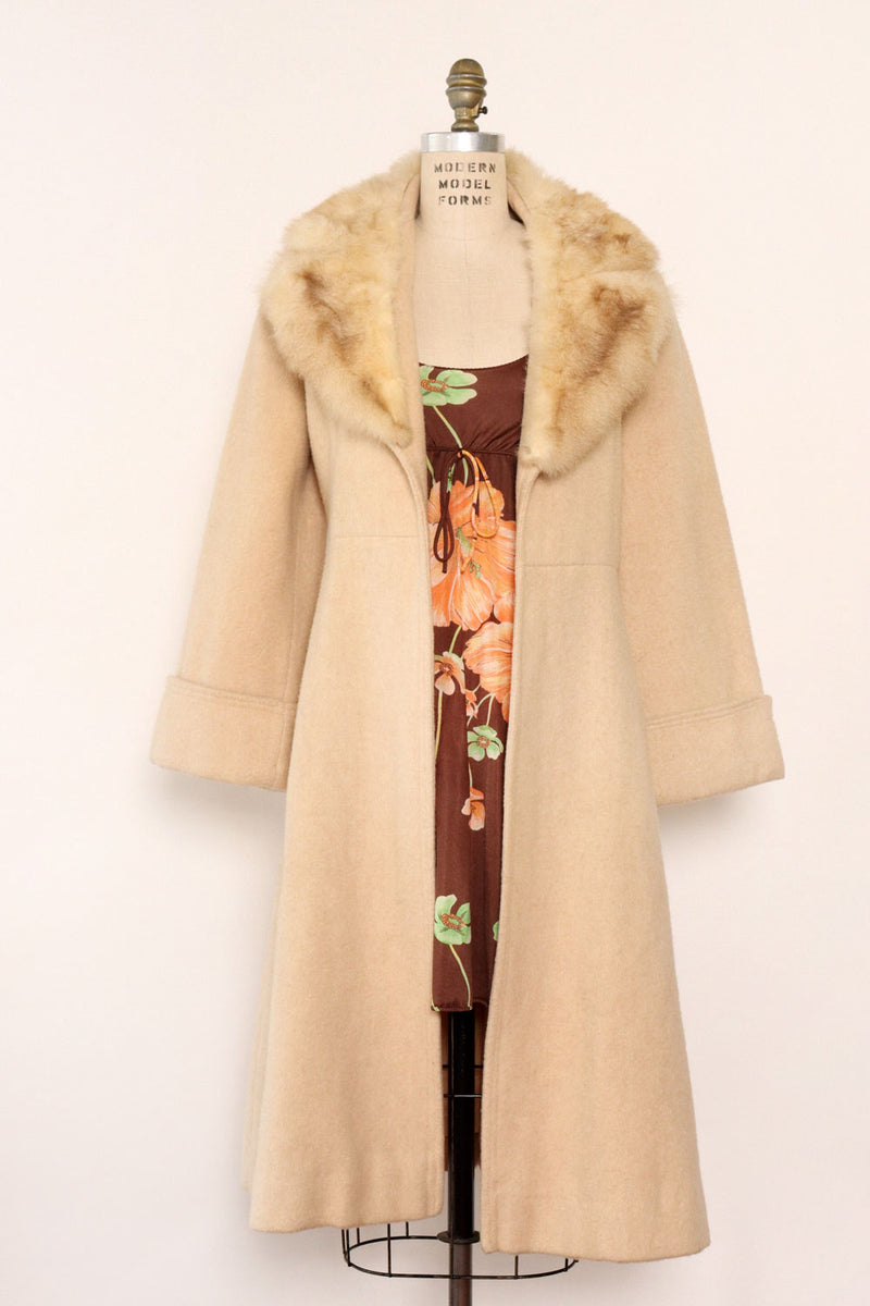 Almond Fur Collar Coat XS/S
