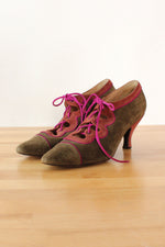 Maud Frizon Lace-up Suede Heels 8.5