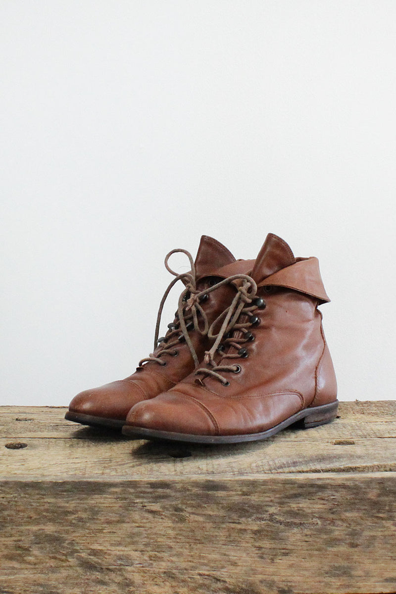 Tan Lace Up Pixie Booties 7