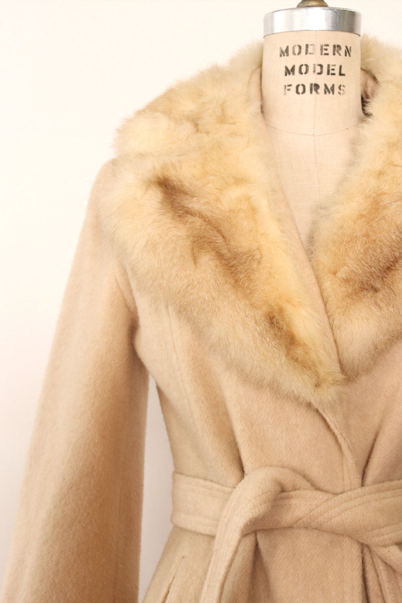 Almond Fur Collar Coat XS/S