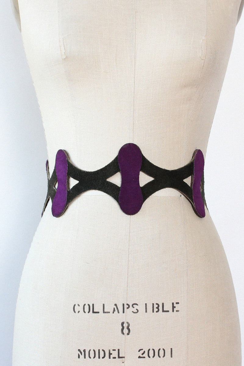 Harlequin Suede Tie Belt