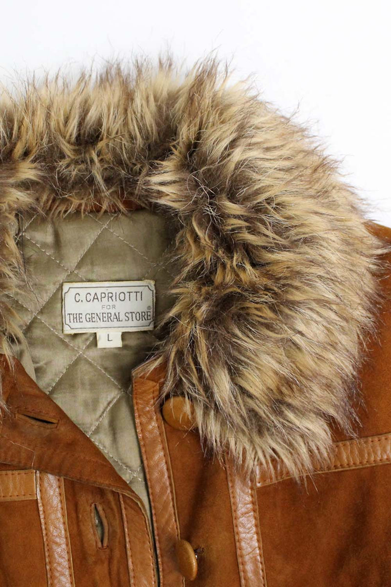 Deerskin Fur Collar Jacket XS