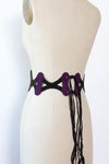 Harlequin Suede Tie Belt