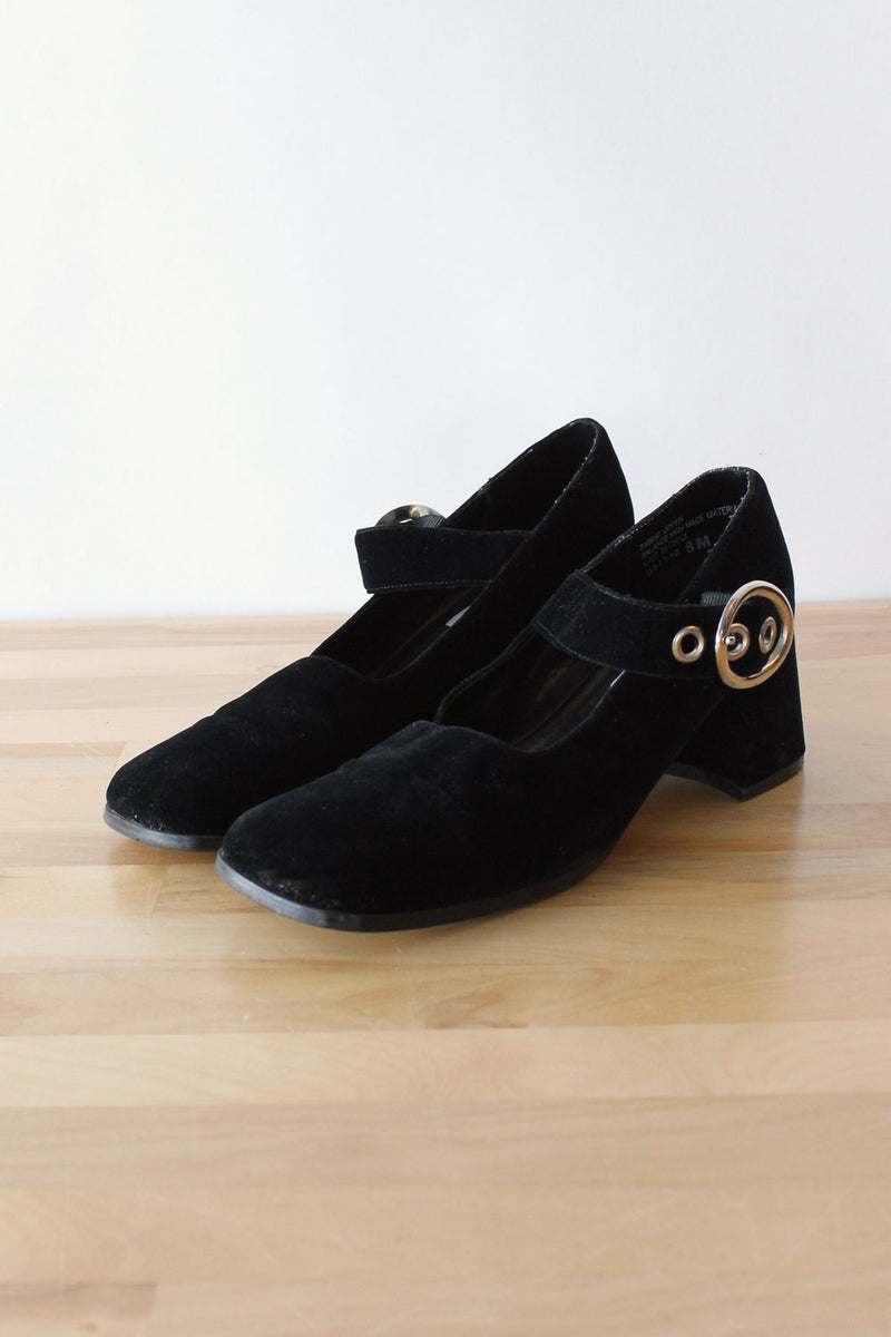 Save It Velvet Buckle Mary Janes 7.5