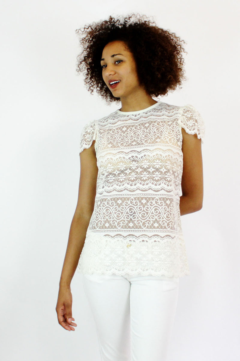 vintage lace top M/L