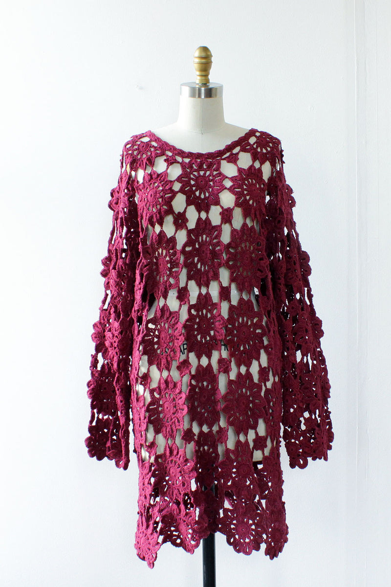 Raspberry Crochet Dress