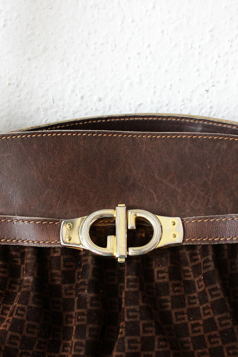 Vintage Gucci Suede GG Hobo Bag