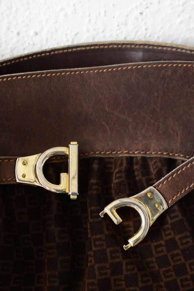 Vintage Gucci Suede GG Hobo Bag