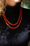 Persimmon Glass Beaded Strand