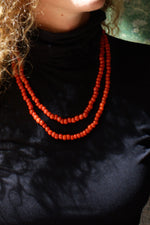 Persimmon Glass Beaded Strand
