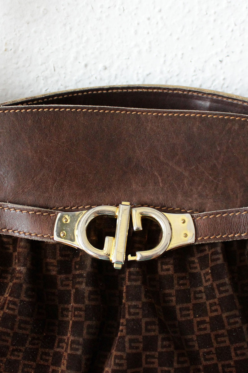 Vintage Gucci Suede GG Hobo Bag
