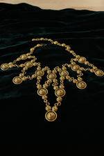 Golden Scroll Bib Necklace