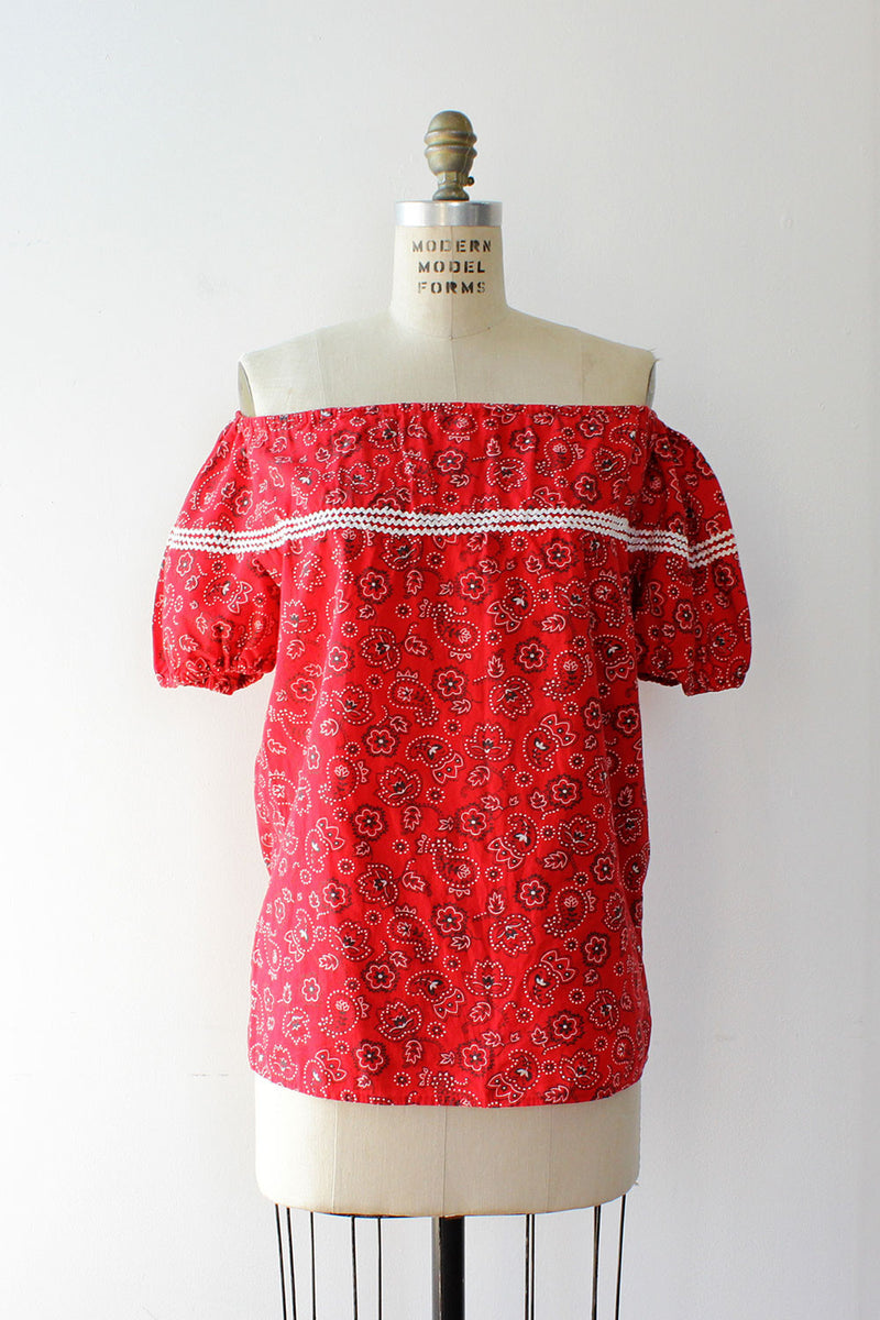Scarlet Bandana Off Shoulder Top