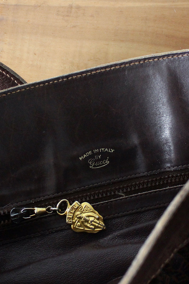 Vintage Gucci Suede GG Hobo Bag
