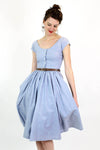 Sky Blue Cotton Fit & Flare Dress XS