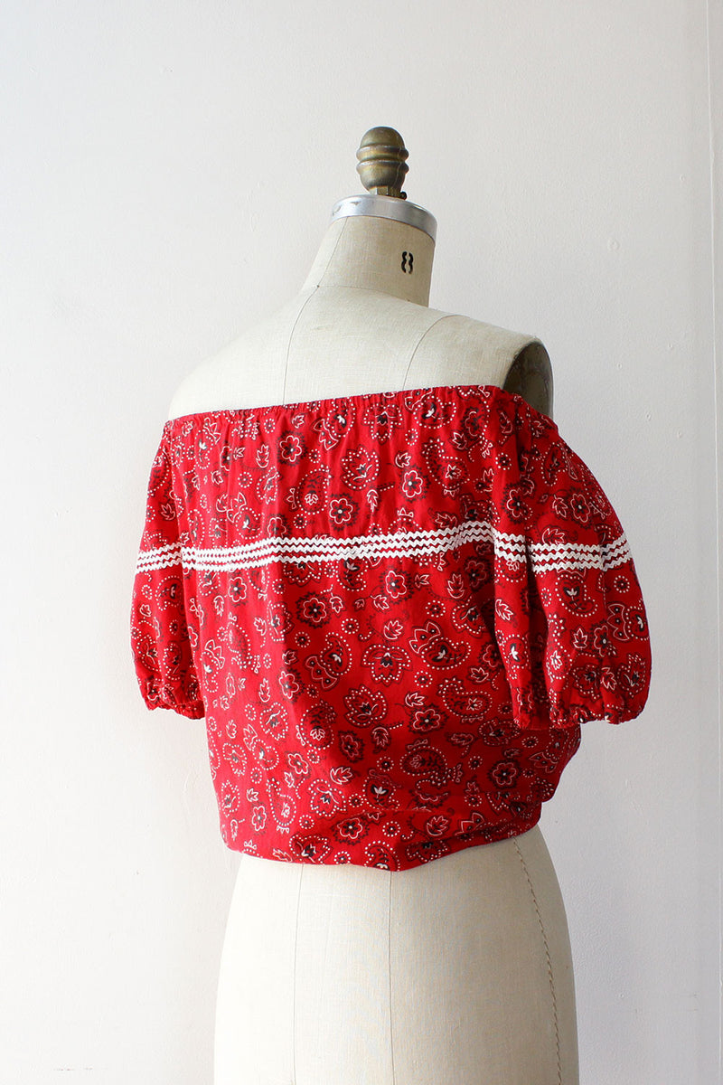 Scarlet Bandana Off Shoulder Top