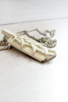 White Leaf Pendant Necklace