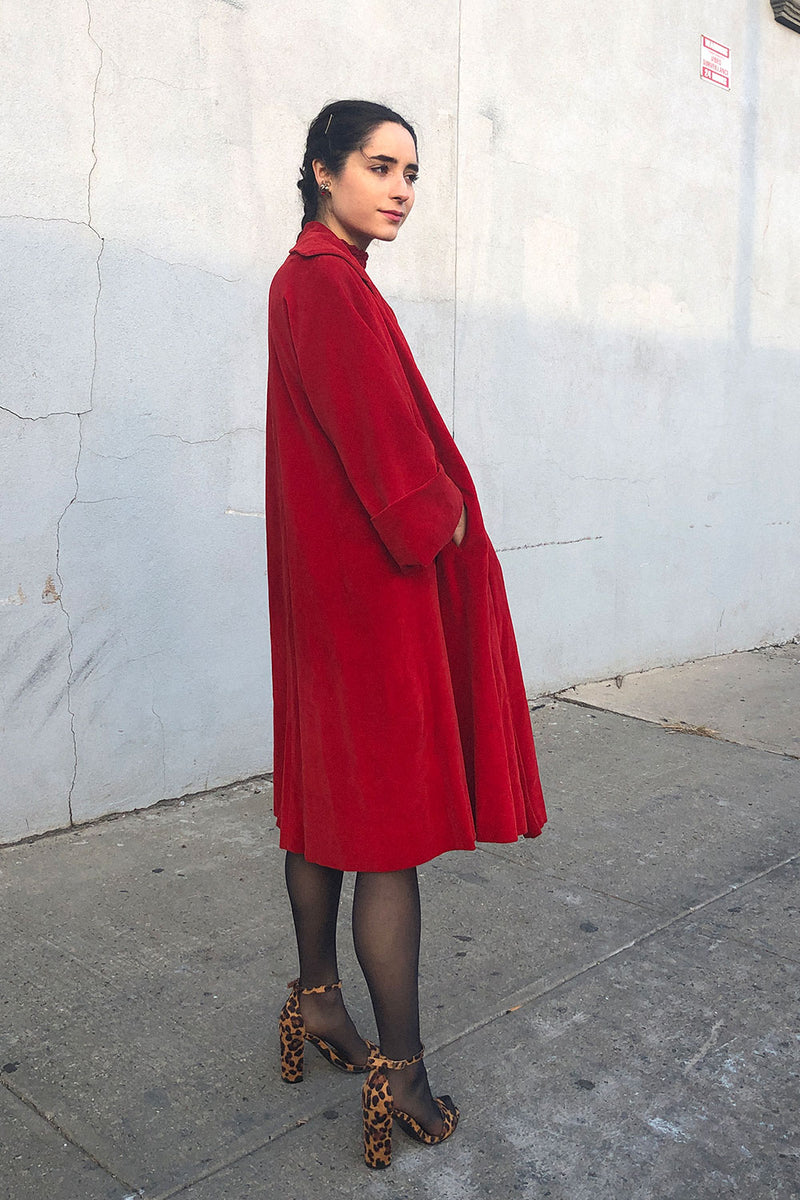 Sangria Velvet Swing Jacket