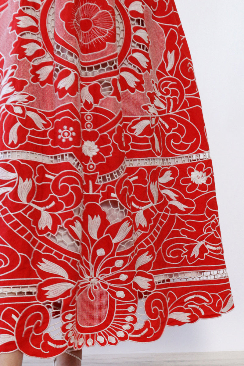 RED Valentino Embroidered Poplin Dress M-M/L OMNIA RED Valentino Embroidered Poplin Dress M-M/L OMNIA