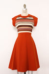 Burnt Orange Stripe Dress M