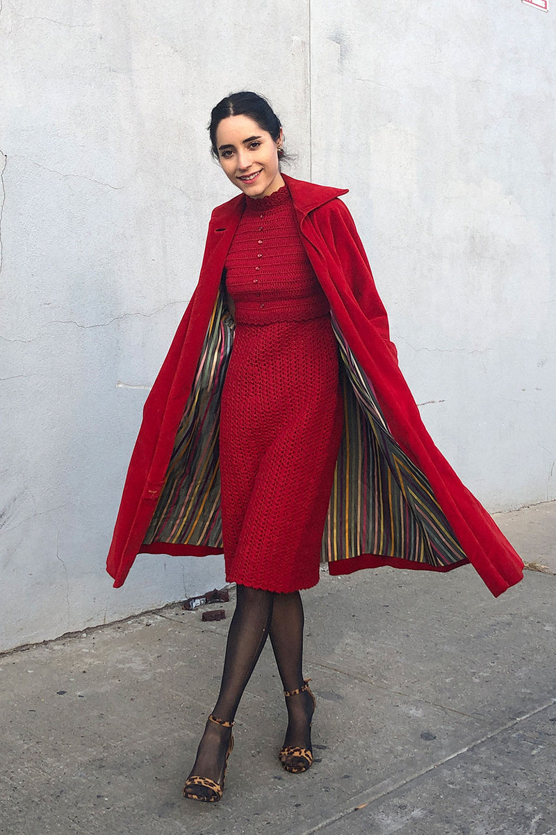 Sangria Velvet Swing Jacket