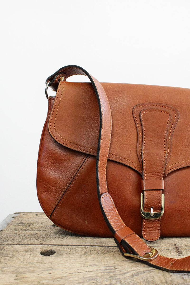 Chestnut Leather Accordion Bag
