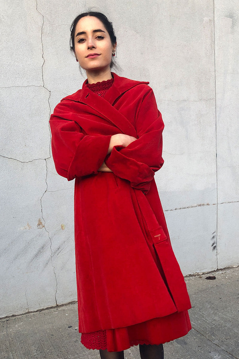 Sangria Velvet Swing Jacket