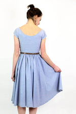 Sky Blue Cotton Fit & Flare Dress XS