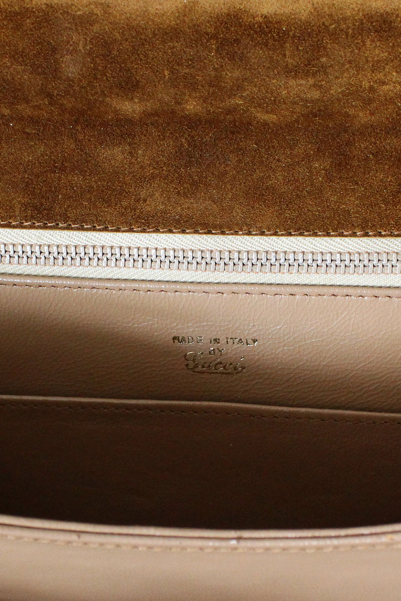 Vintage Gucci Toffee Suede Satchel
