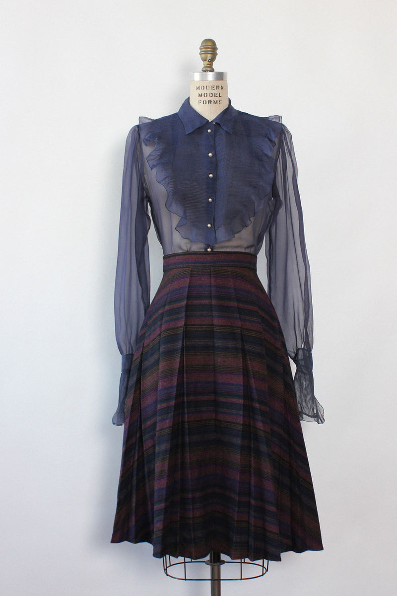 Kayo Striped Pleat Skirt M