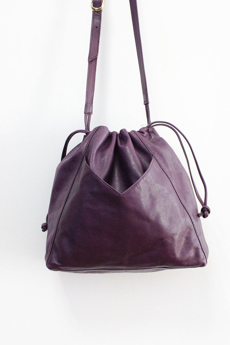 Grape Leather Bucket Bag