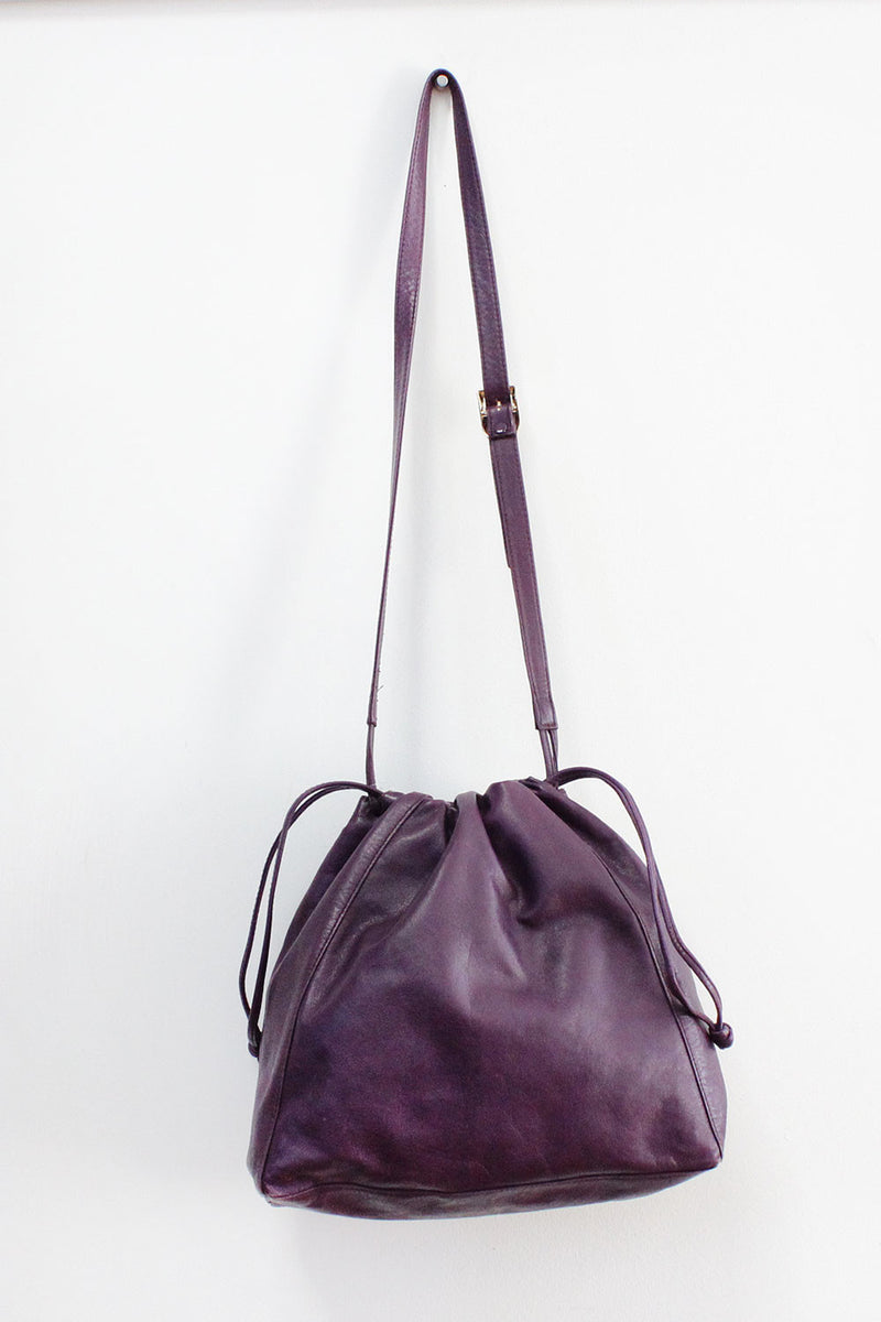 Grape Leather Bucket Bag