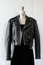 Jessie Black Leather Moto Jacket M