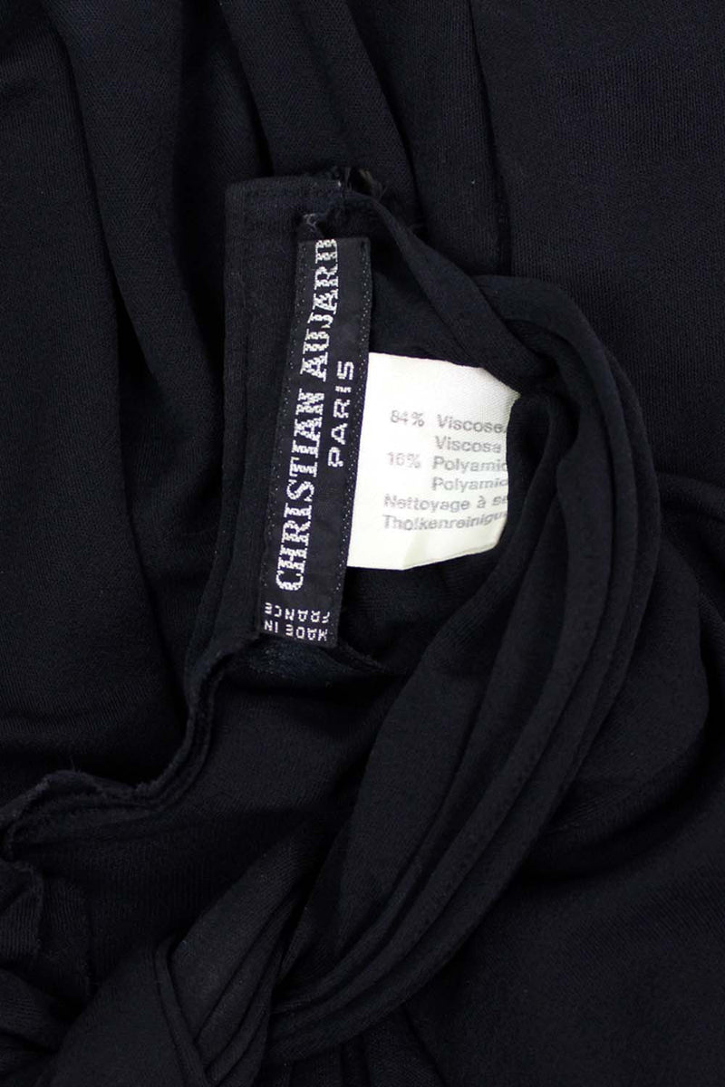 Christian Aujard Twisted Black Rayon Dress M