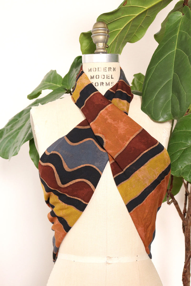 Wavy Batik Fringe Scarf Wrap