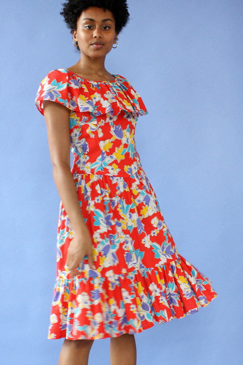 Estrella Floral Ruffle Dress M/L