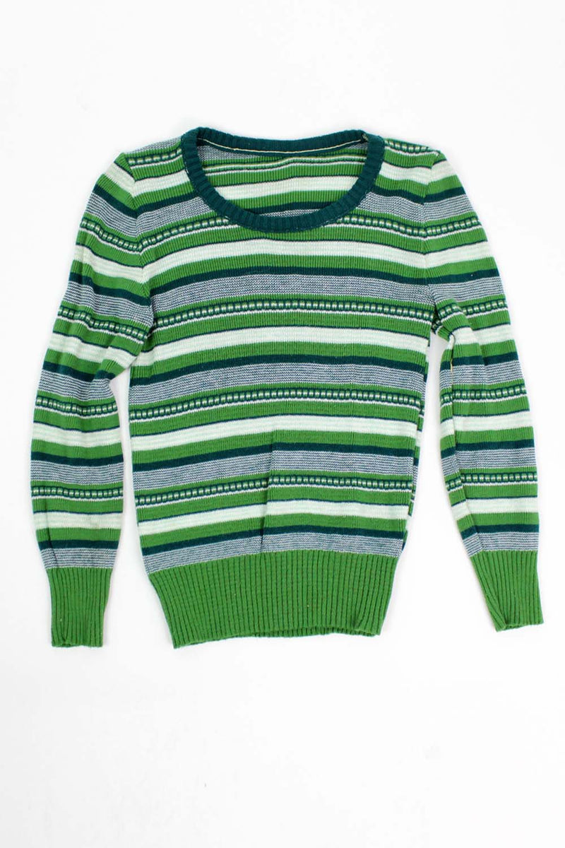 Mossy Green Striped Knit Top XS/S