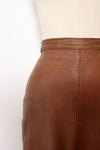 Cocoa Leather Pencil Skirt XS