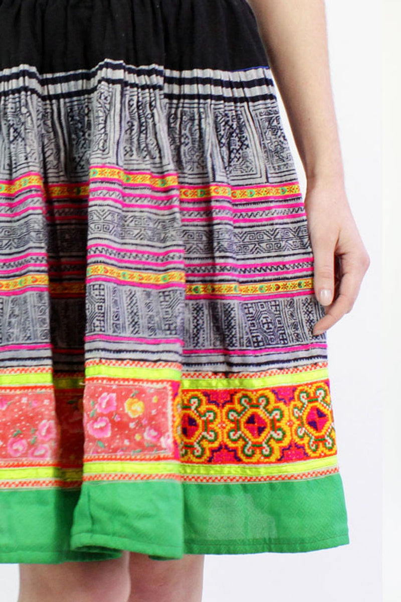 vintage hmong textile skirt